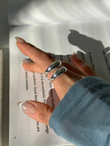 [925silver] Double bold layer ring