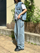 デニムストラップワイドパンツ code 18105