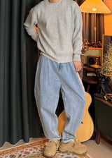 [virstyle original] INKKI two tuck Balloon Tapered Denim Pants 4COLOR