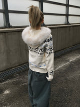 Merrygo Nordic Knit Fur Hoodie (2c)