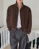 Sven Suede High-Neck Cardigan