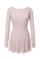 Scoop knit dress - pink