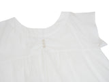 COUNTRY FLARE LINEN DRESS / WHITE