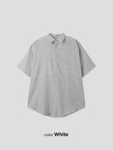 No.1248 S チェック オーバー ハーフ シャツ (3color)