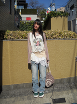 キャットニップハイロングTシャツ multi