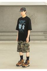 BEACH GLAM REAL OVERSIZED SHORT T-SHIRTS MSFTS002-BK