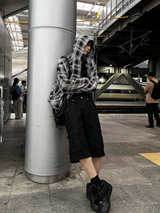 Multi-Pocket Cargo Bermuda Shorts