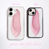 [Glass] pink dot shoes case 