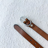 Vintage Oval Buckle Leather Belt