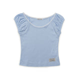 Puff U-neck T-shirt (Blue)
