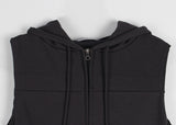 EYELET LINE HOOD VEST
