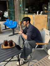 Rust balloon denim pants