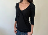 ルーシュド ネック Tシャツ