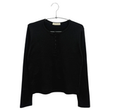 イーセル起毛ボタン短編長袖Tシャツ（3c）