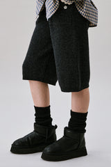 Bermuda knit wool pants [Charcoal]