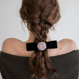 Rose velvet ribbon hairpin (2colors)