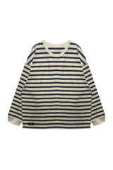 JERRY STRIPE OVERFIT LONG SLEEVE T-SHIRT / IVORY