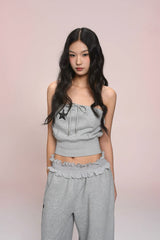 eat me plz* chest-wearing mini set, autumn-winter velvet street style chest-wearing top