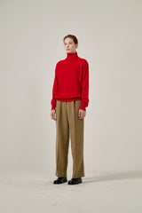 Cashmere turtle neck knit (Red)