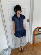 Vail Cap Sleeves Frill Shirring Layered Snap Hood One Piece