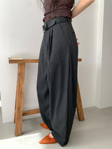 STRIPE TWILL BALLOON SLACKS (2C)