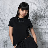 カッティングクロップドTシャツ (BLACK)