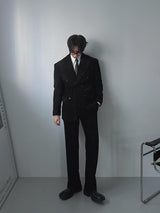 ASCLOデニムベルベットフレアスラックス (2color)