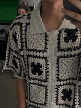 ASCLO Clover Crochet Short Sleeve Cardigan (2color)