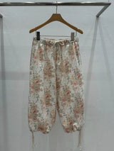  floral sweat crop pants