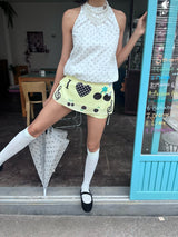 UnsocialNight "I love cherry"summer printed short skirt pants