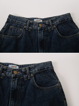ディープブルーバルーンワイドデニムパンツ