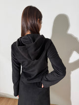 Pocket Fleece Hoodie Jacket [Black]