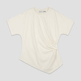 (T-7056)ローワンアンバランスツイストTシャツ
