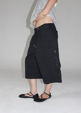 ZIPPER CARGO BERMUDA PANTS