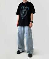 ハートウサギスプレイショートスリーブTシャツ 2C