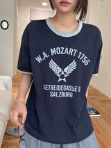 Buggy Ringer Letter Tattoo Oversized T-Shirt 3color