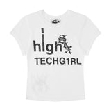 "BBY TECHG1RL" Tシャツ