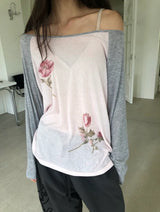  floral raglan T