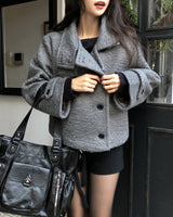 [wool 40%] スティンアルパカハイネックコート