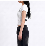 ストレッチコットンスリムショートスリーブTシャツ ホワイト