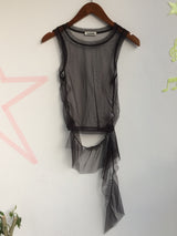 see-through frill sleeveless
