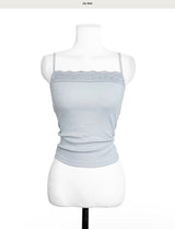 cotia lace square sleeveless top