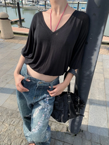 diamond bow wide denim pants