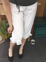 Derson Lace Shirring Banding Capri Pants