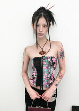 [香] Oriental Floral Shirring Top