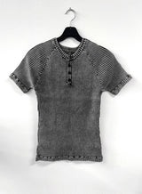 フェイデッド リブ ヘンリー マッスル Tシャツ