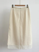 Corinne Layered Chiffon Slit Maxi Long Skirt