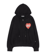 CRIMSON HEART HOOD ZIP-UP (BLACK)_F24ZA964