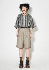 Summer loose casual trousers, elastic waist, versatile shorts, capri pants