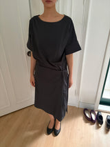 waist tie midi dress